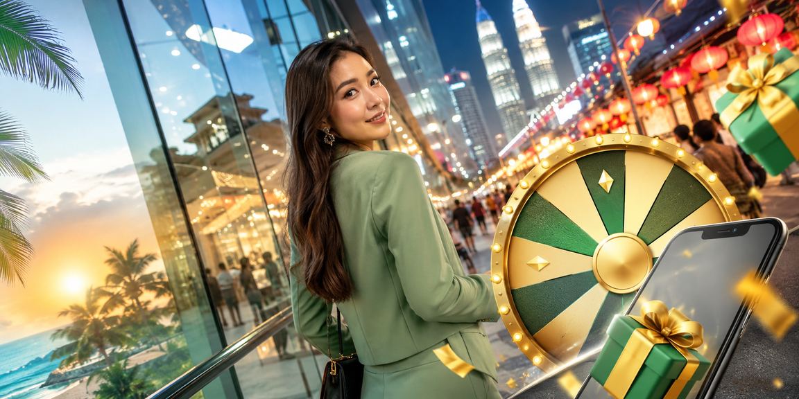 Meja roulette langsung di Kuala Lumpur sempena Hari Raya dengan suasana perayaan